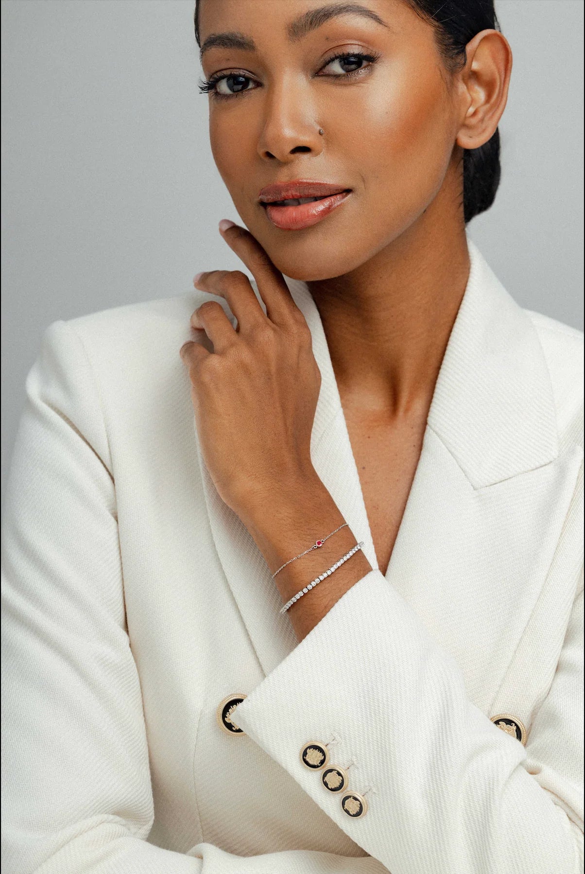 Birthstone personalized bezel bracelet