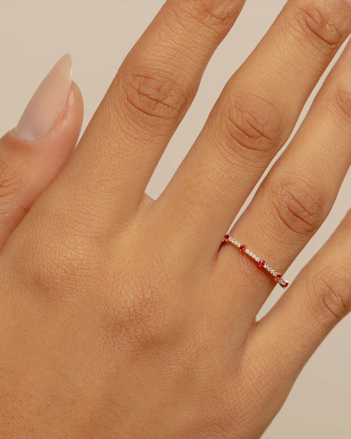 Half Eternity Birthstone Ring