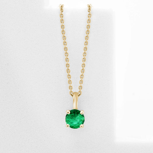 Solitaire Necklace with Emerald