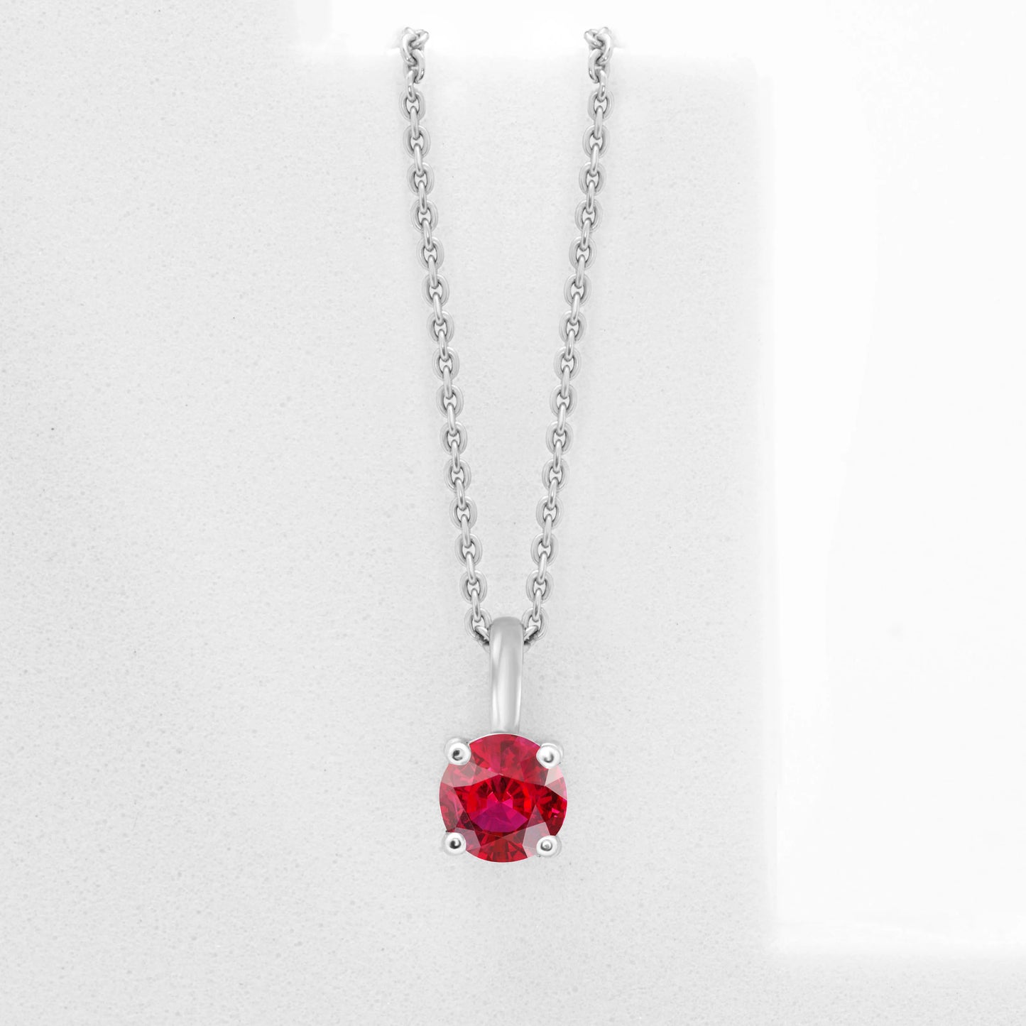 Solitaire Ruby Necklace