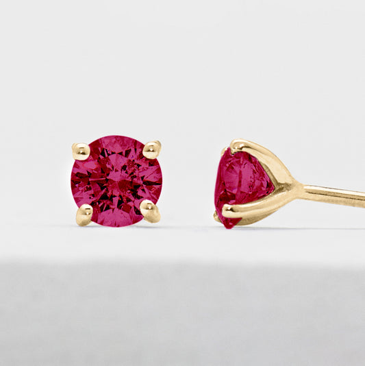 Solitaire Ruby Studs Earrings