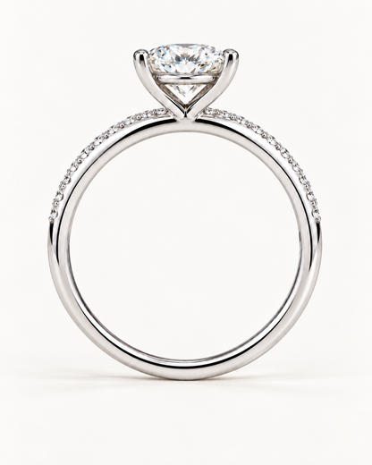 Pavé Oval Cut Engagement Ring