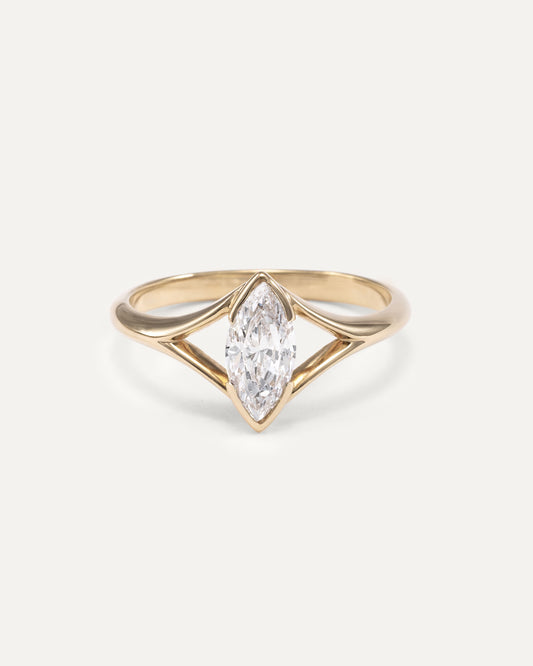 Split shank Marquise Diamond Engagement Ring