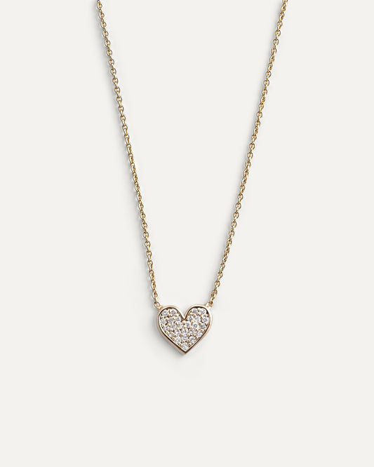 Heart necklace with diamonds (Ready-to-ship)
