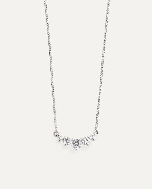 Arc necklace with 5 diamonds (Ready-to-ship)