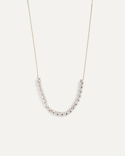 Half tennis necklace with diamonds (Ready-to-ship)