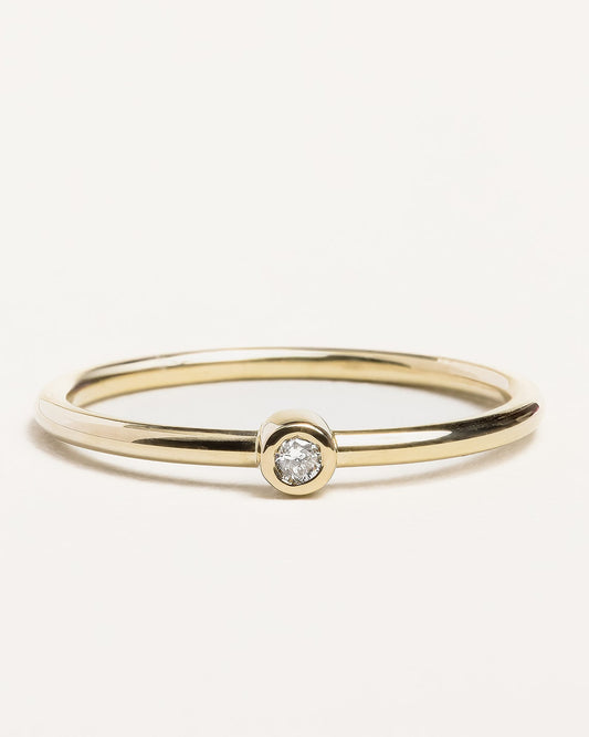 Mini Round Bezel Diamond Ring