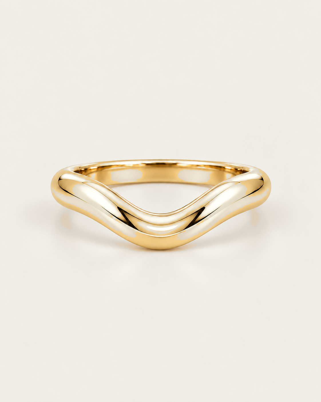 Curved 3mm Gold Wedding Band