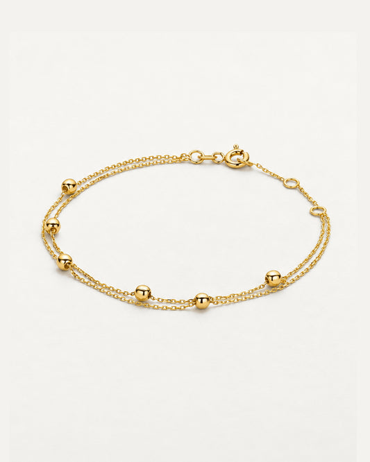 Double Bubble Bracelet in 14K Yellow Gold