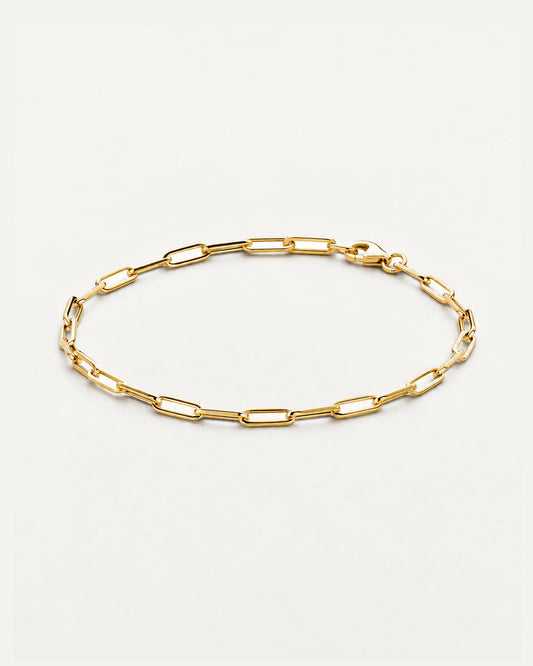 Elegant Boxlink Bracelet in 14K Yellow Gold