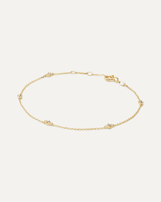 Jackie White Topaz Bracelet in 14K Yellow Gold