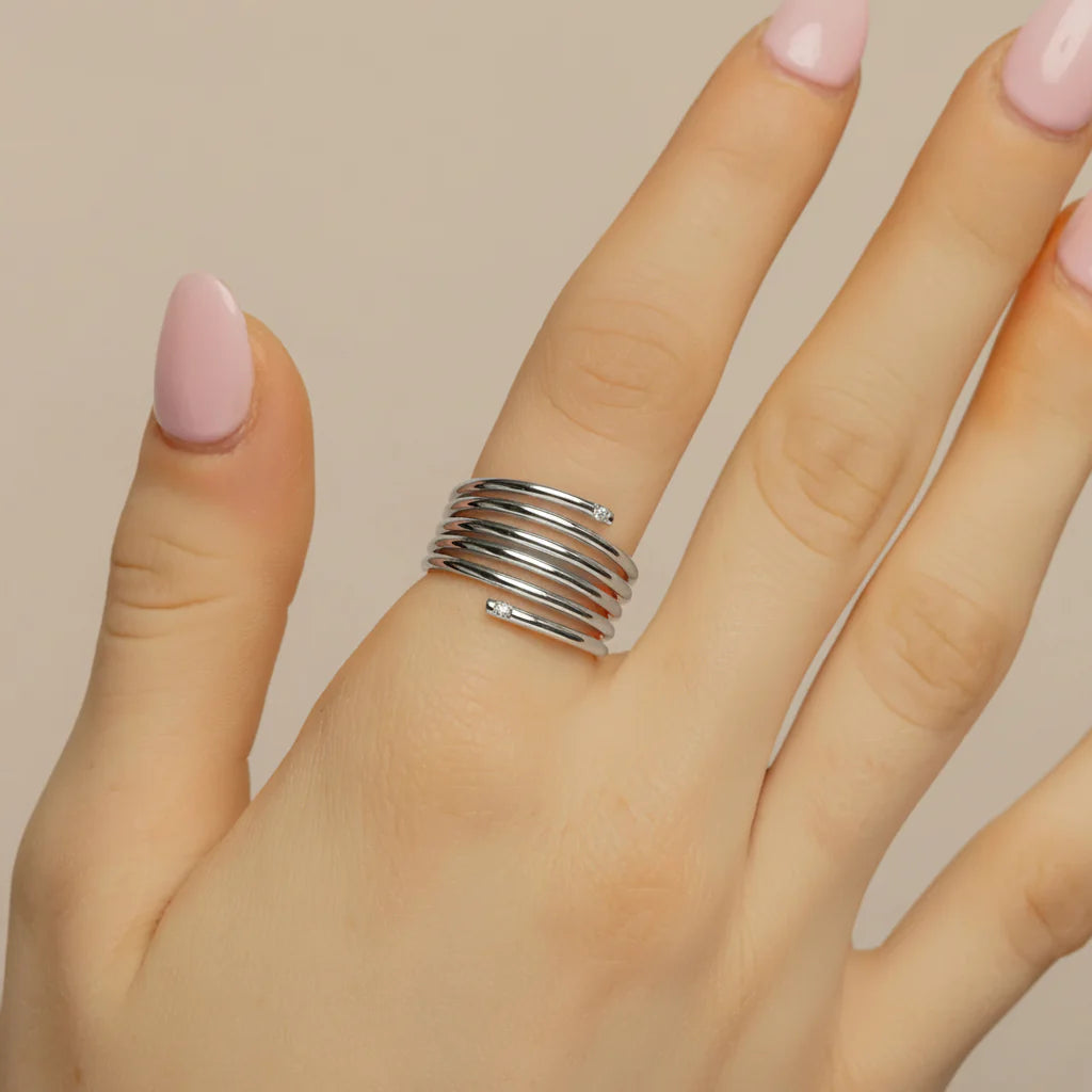 Diamond Coil Ring