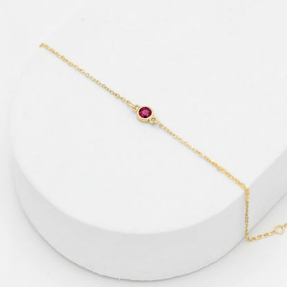 Bezel Ruby Bracelet (Ready-to-ship)