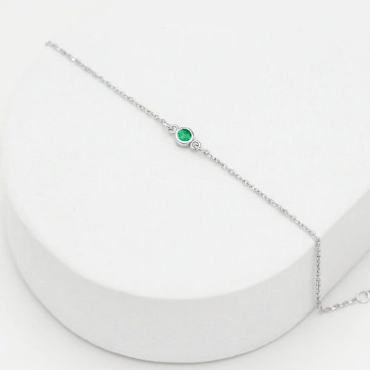 Bezel Emerald Bracelet (Ready-to-ship)