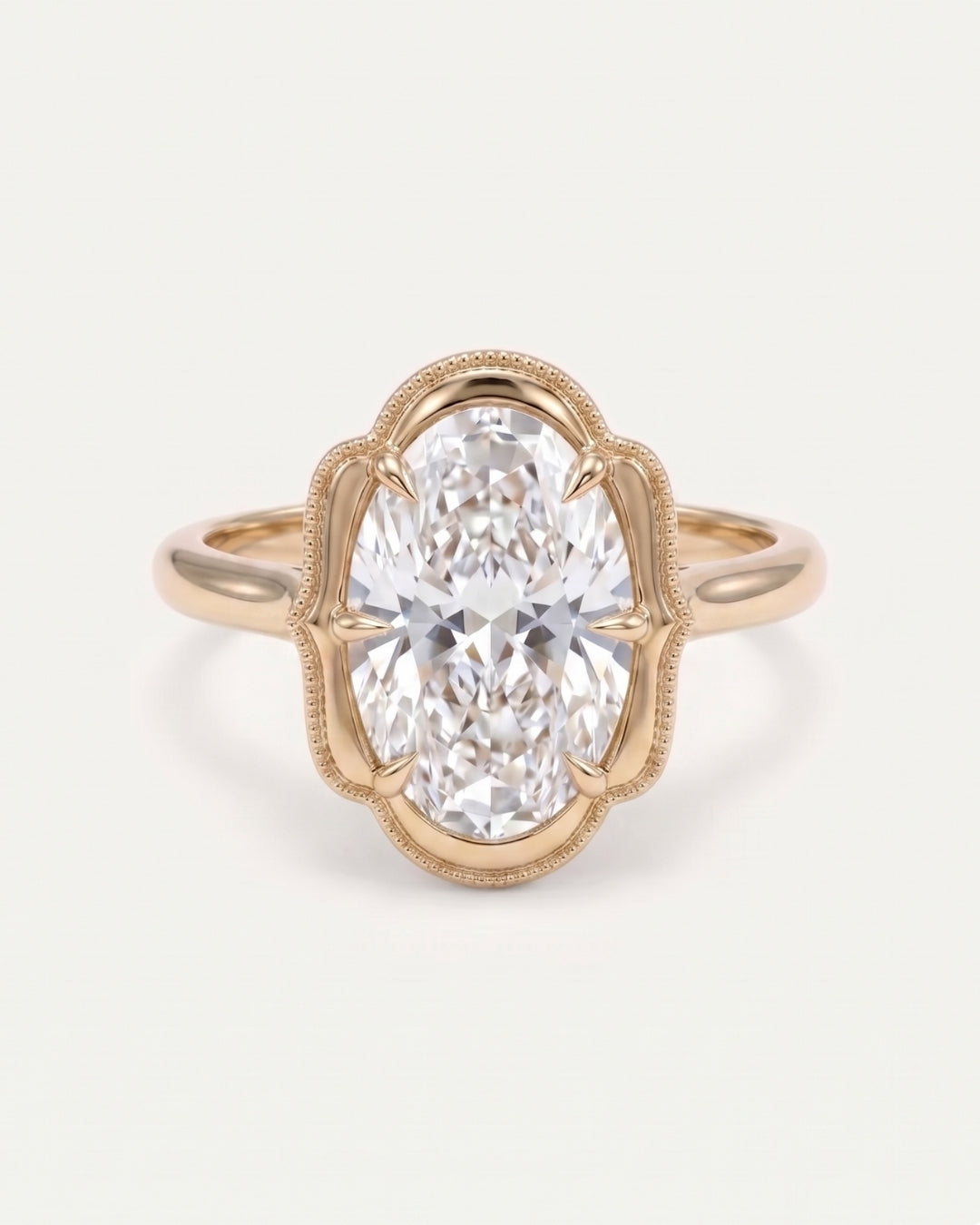 Vintage Oval Halo Engagement Ring
