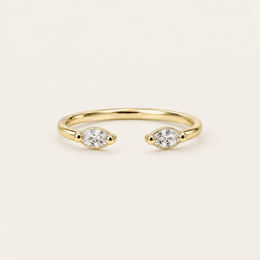 Open Marquise Diamond Ring in Gold
