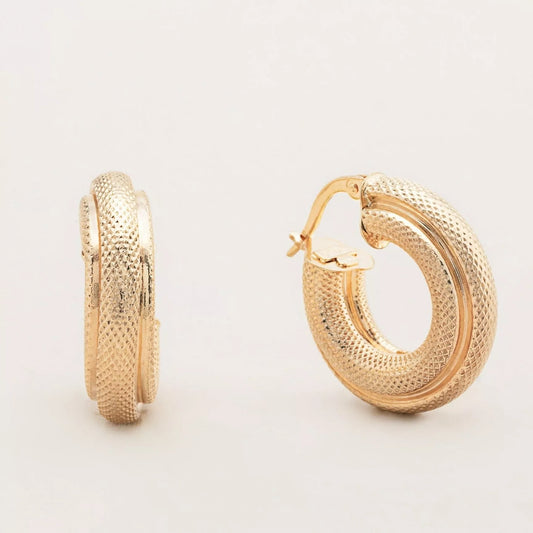 The Bold Hollow Hoops 20mm. Recycle Gold