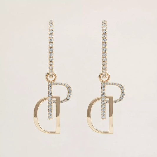 Signature Charms on Pavé Large Hoops