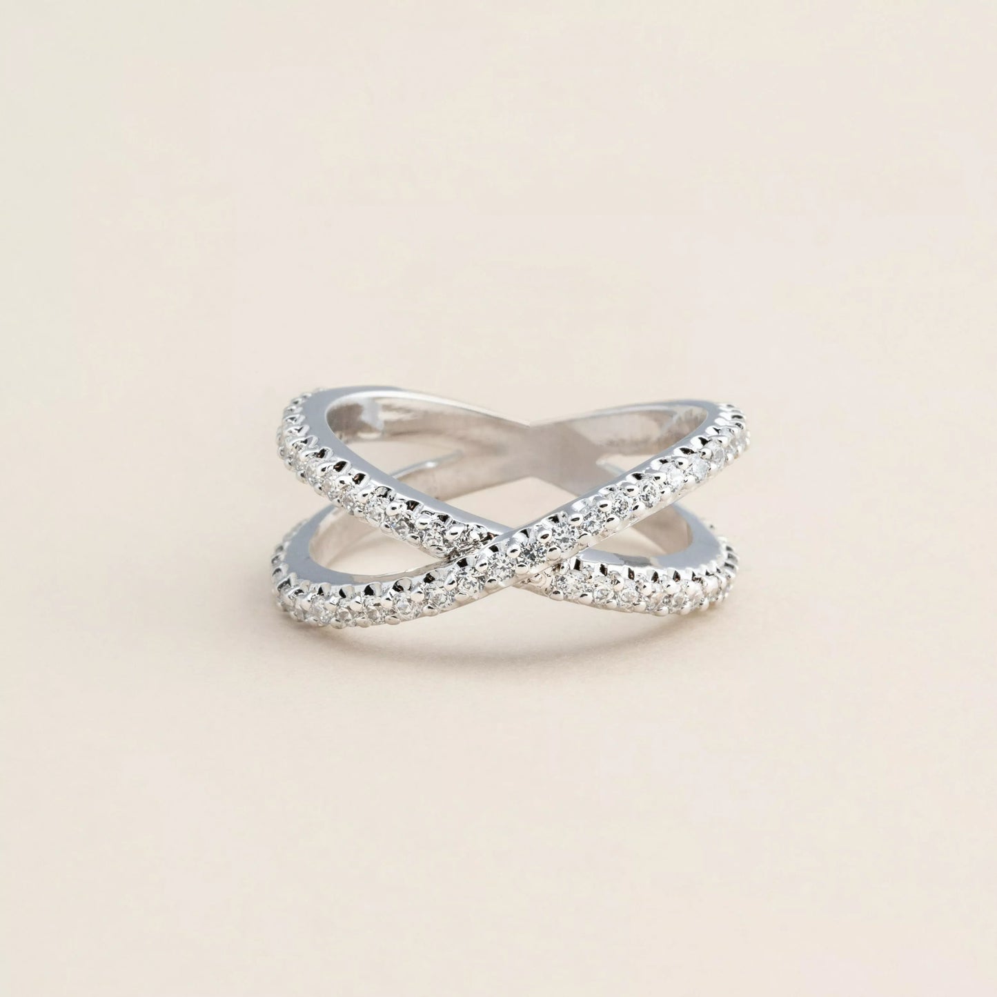 Double Eternity Crossover Diamond Ring