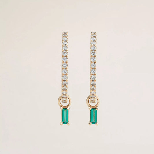 The Emerald Charm Large Pavé Hoops