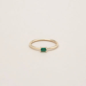 The Emerald Mini Baguette Ring