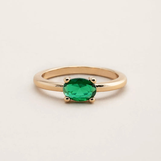 Oval Solitaire Emerald Ring