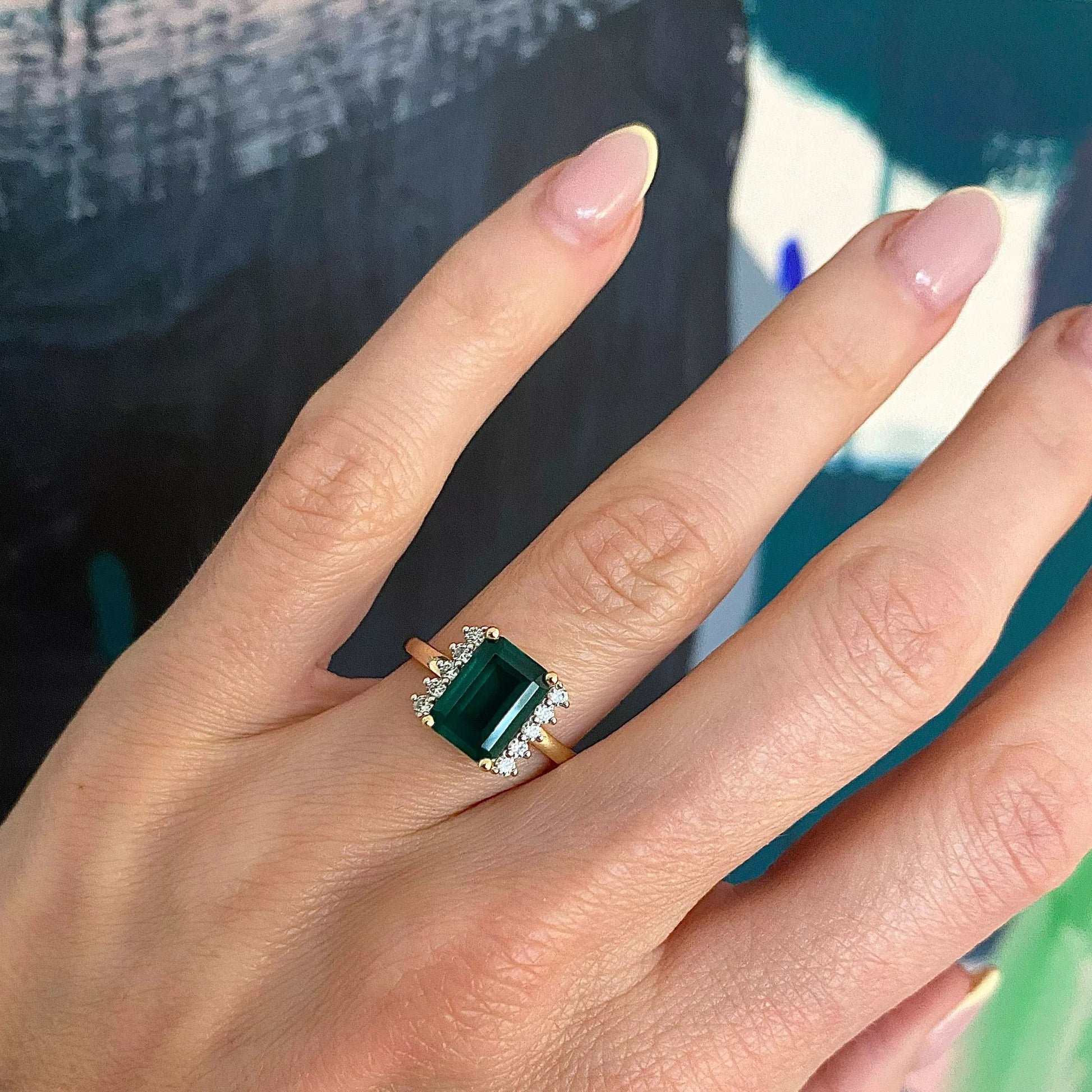 Rectangular Emerald Cut Engagement Rings Proud Diamond