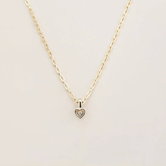 The Heart Charm Necklace. 14K solid recycled gold.