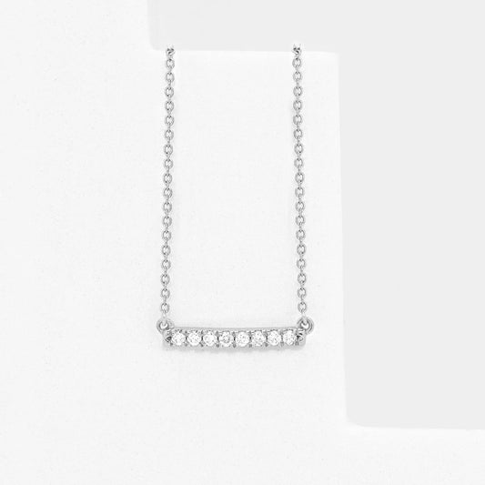 Proud Diamond Line Diamond Necklace 14K Recycled Gold White