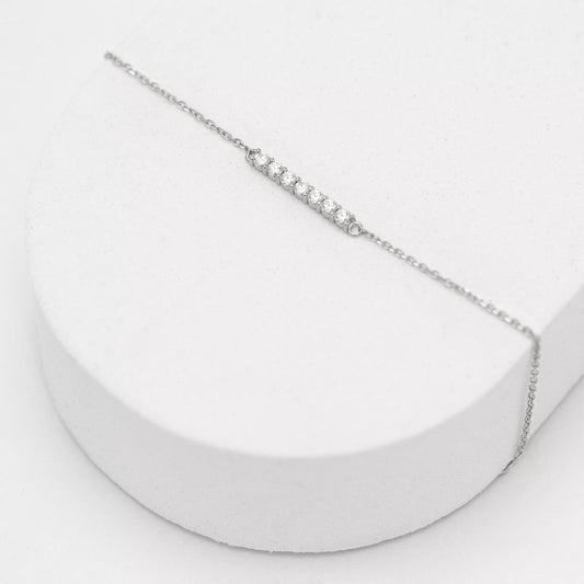 Proud Diamond Line Diamond Bracelet 14K Recycled Gold White
