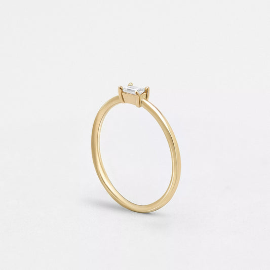 Baguette Diamond Ring In 14K Recycled Yellow Gold