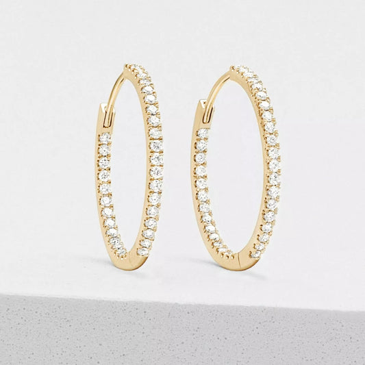 Pavé Extra Large Hoops (Ready-to-ship)