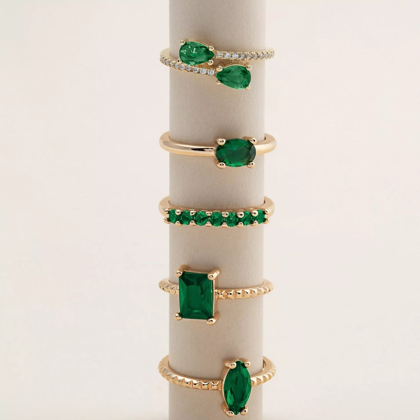 Mixed Green Rings Collection