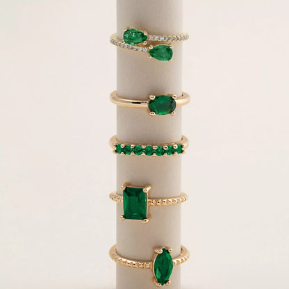 Mixed Green Rings Collection