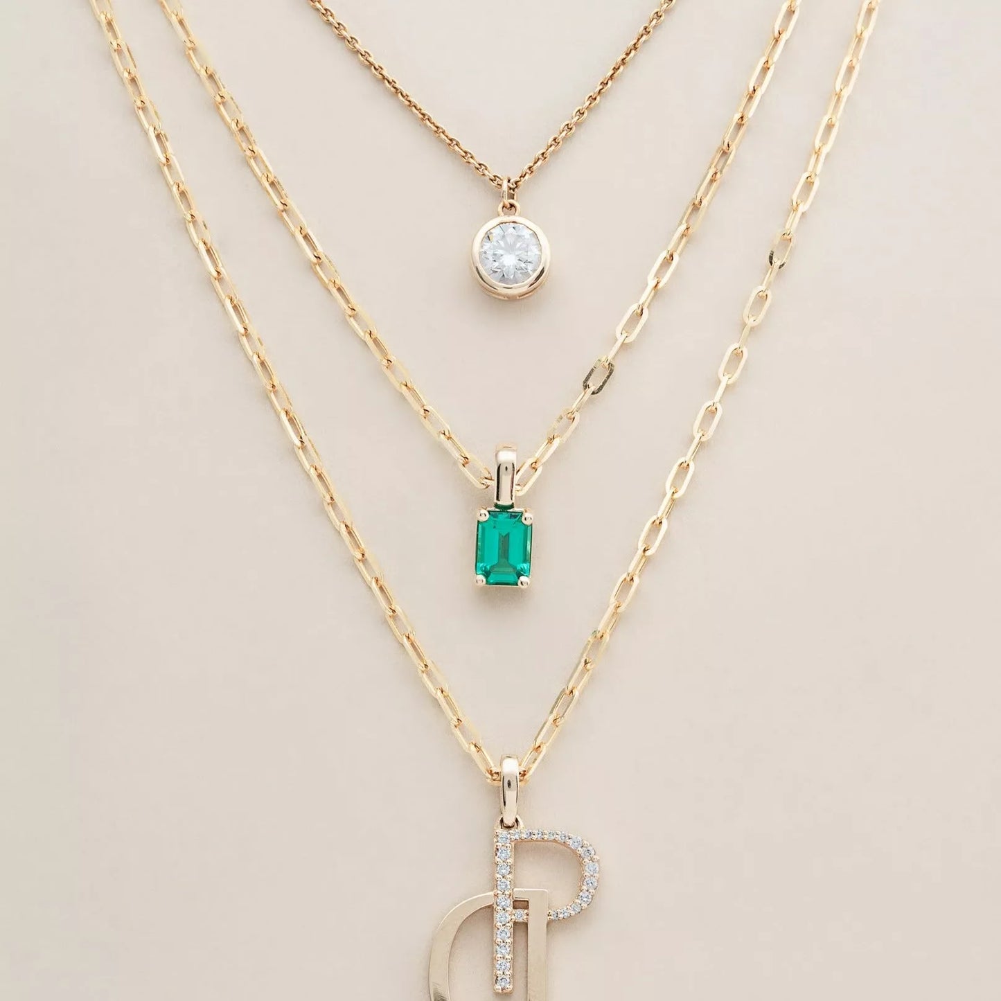 The Green Emerald Charm Necklace