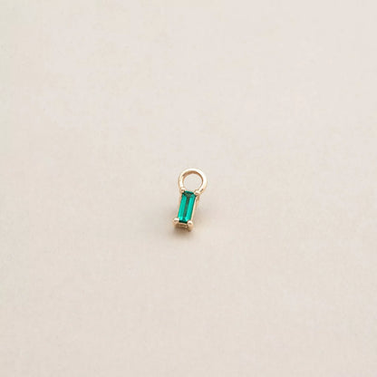 The Green Baguette Charm for Hoops