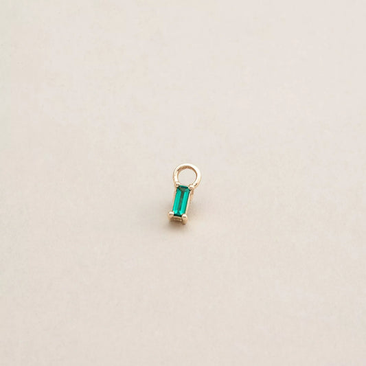 The Green Baguette Charm for Hoops