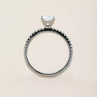 Custom Engagement Ring. The Emerald Cut Pavé Ring