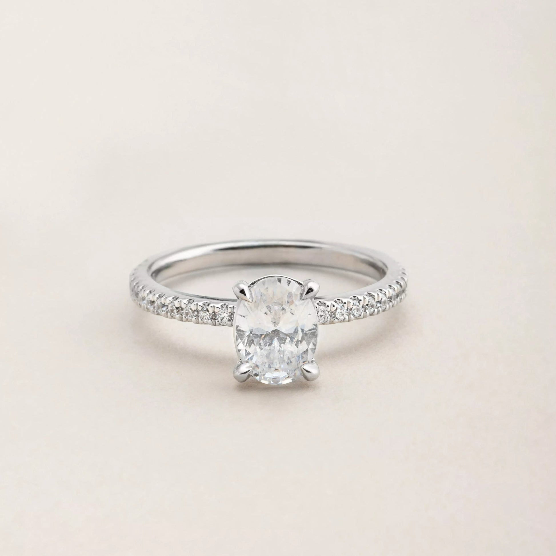 Pavé Oval Cut Engagement Ring