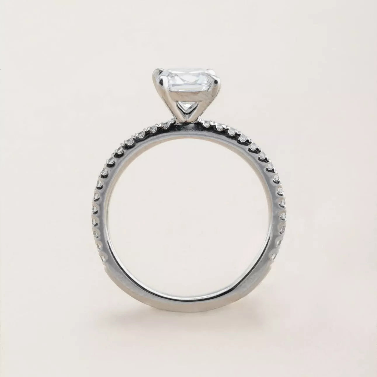 Lab-created Diamond Pavé Oval Cut Engagement Ring