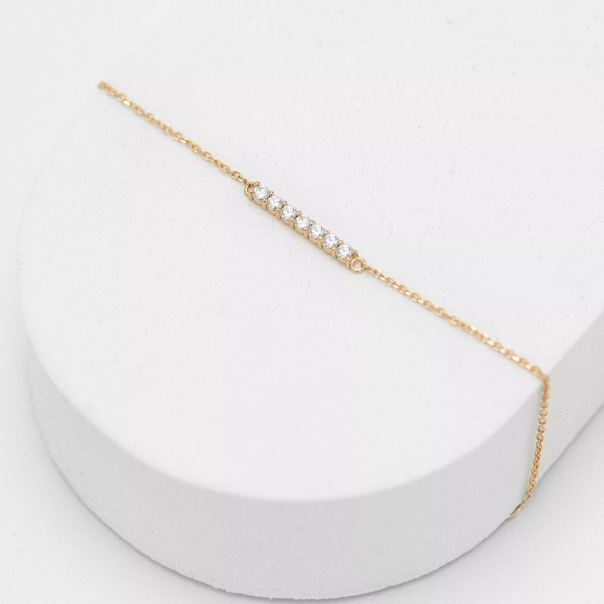 Proud Diamond Line Diamond Bracelet 14K Recycled Gold Yellow