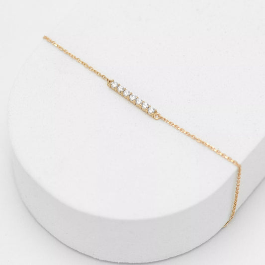 Proud Diamond Line Diamond Bracelet 14K Recycled Gold Yellow