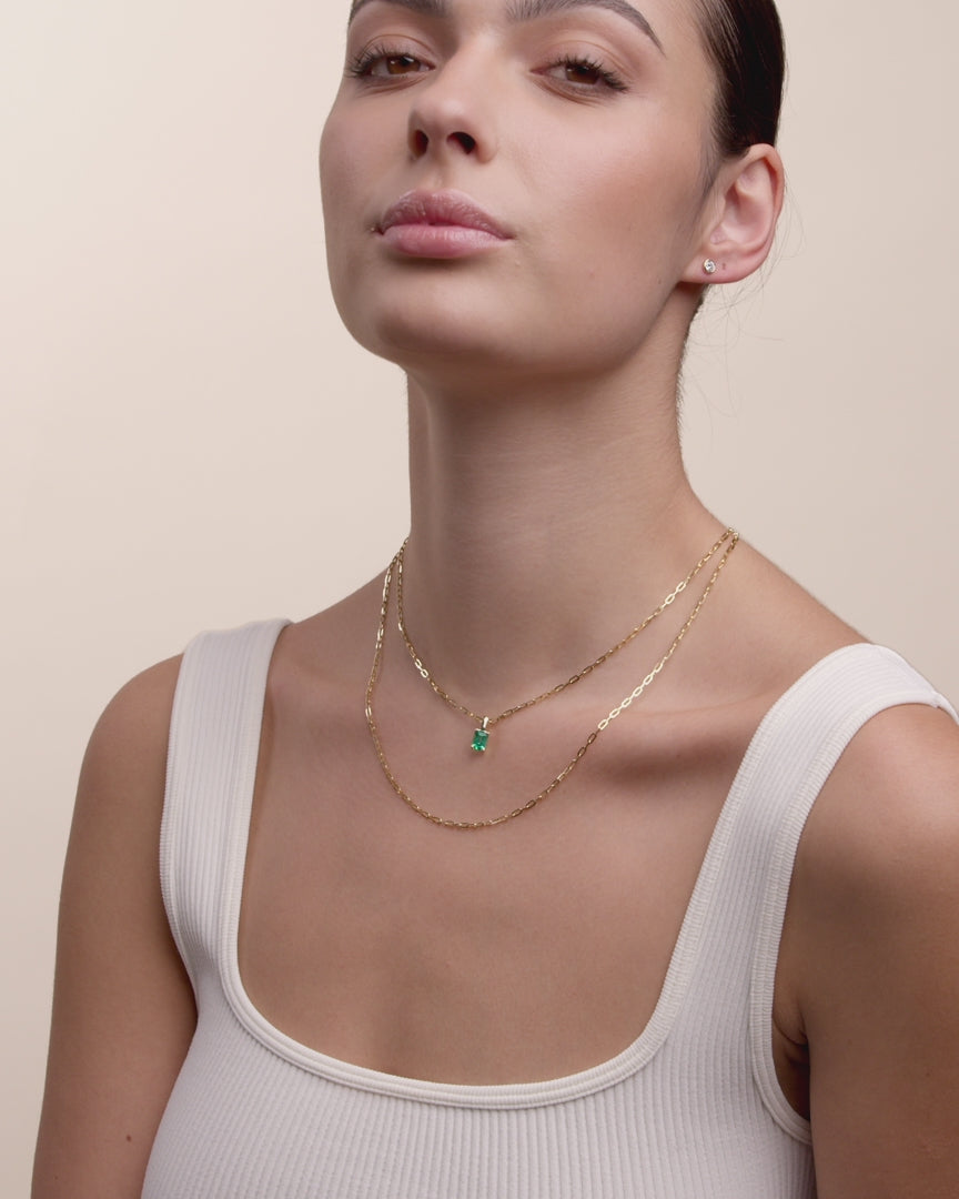 The Green Emerald Charm Necklace 